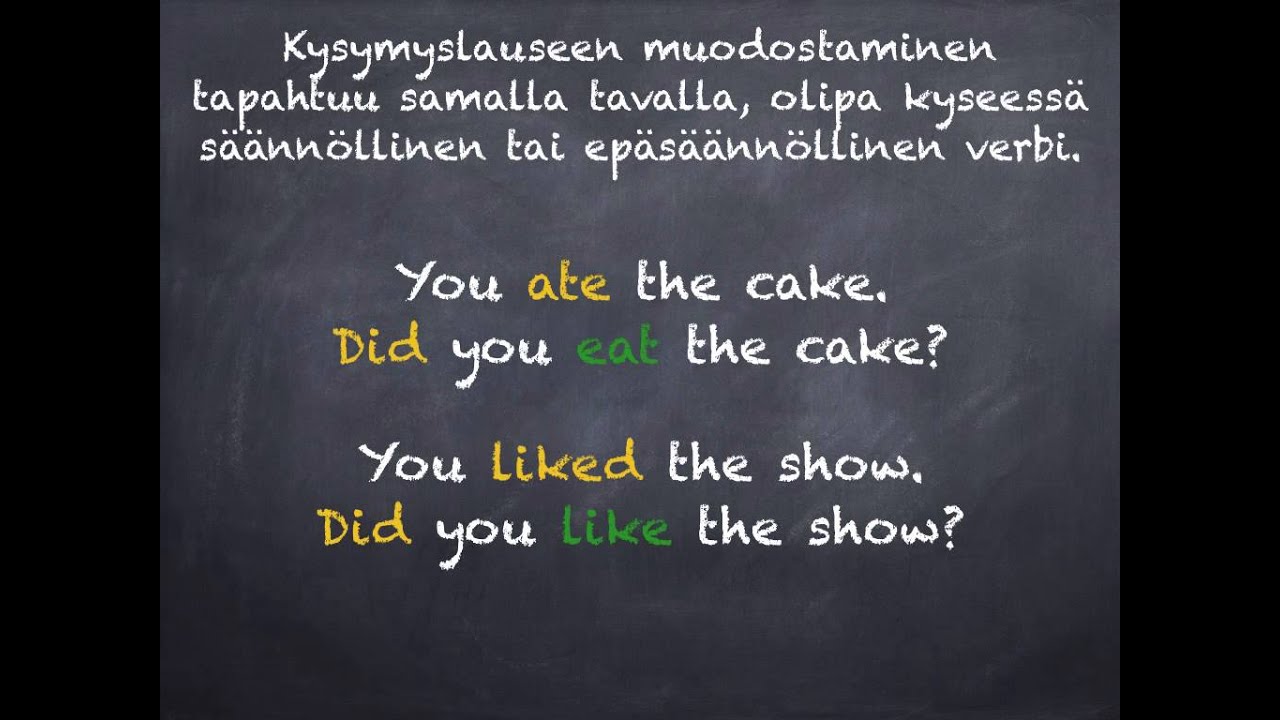 Englannin kysymyslause imperfektissä