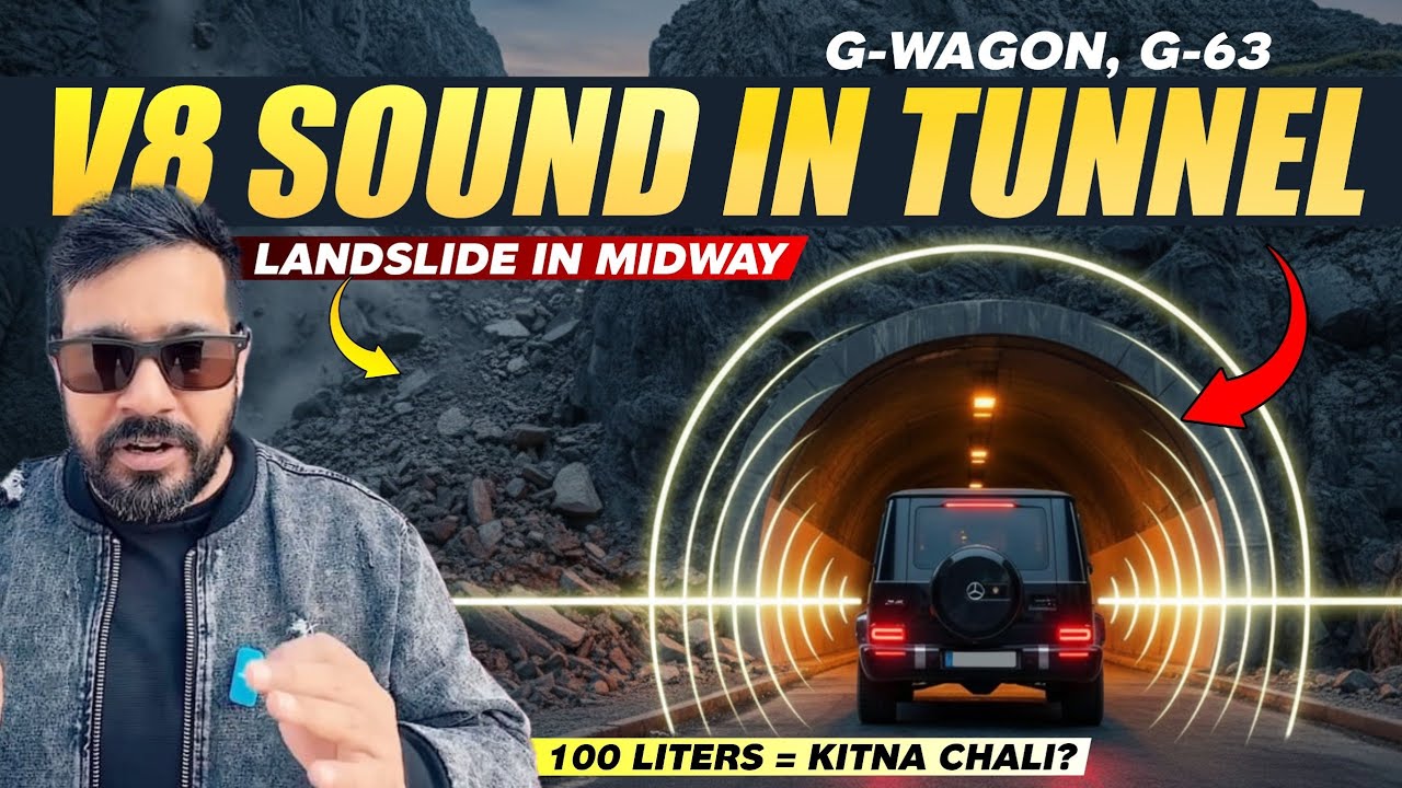 G-Wagon, G-63 V8 Sound In Tunnel 🔥| Landslide in Midway 😳| 100 Liters Mai Kitna Chali ? ⛽️