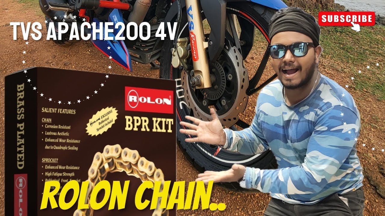 #tvs #apache 200 4v ❤️ chain sprocket change Installed #rolon brass chain sprocket ❤️ #2025 cost😱?