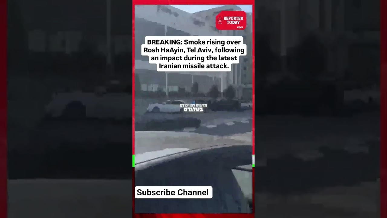 BREAKING: Smoke rising over Rosh HaAyin, Tel Aviv, following an impact during