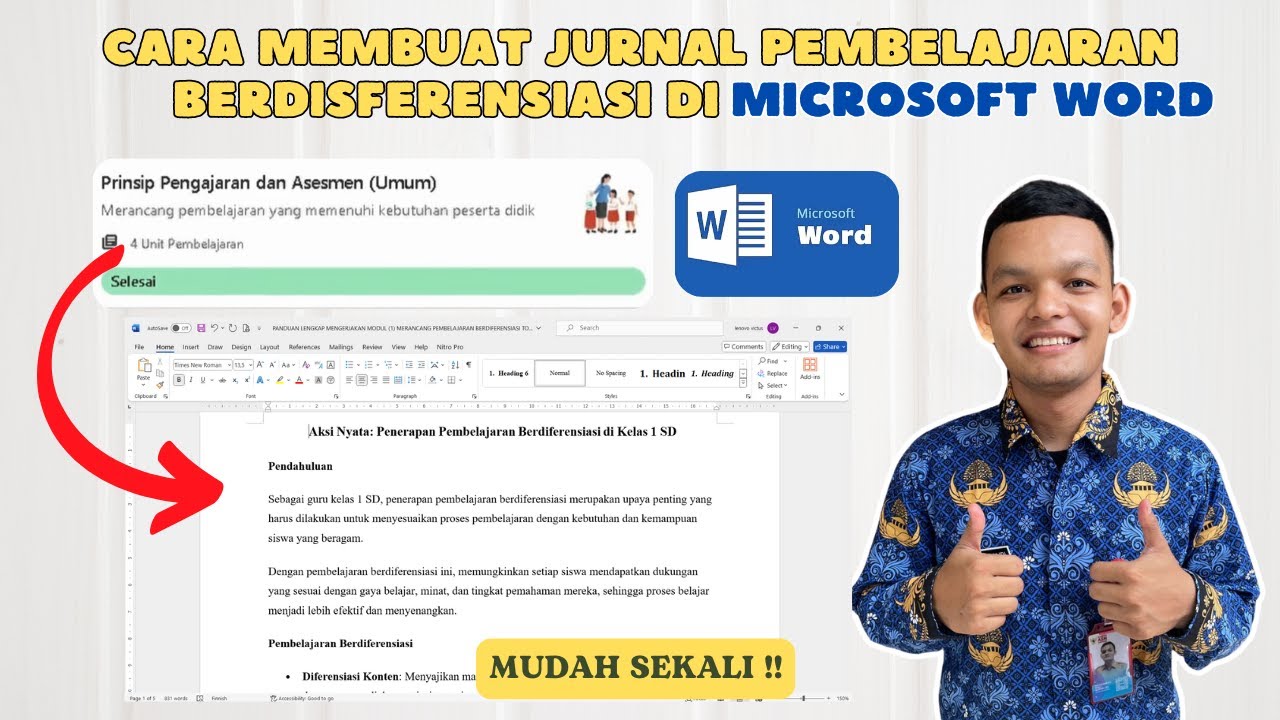 Cara Membuat Jurnal Pembelajaran Berdisferensiasi Di Microsoft Word
