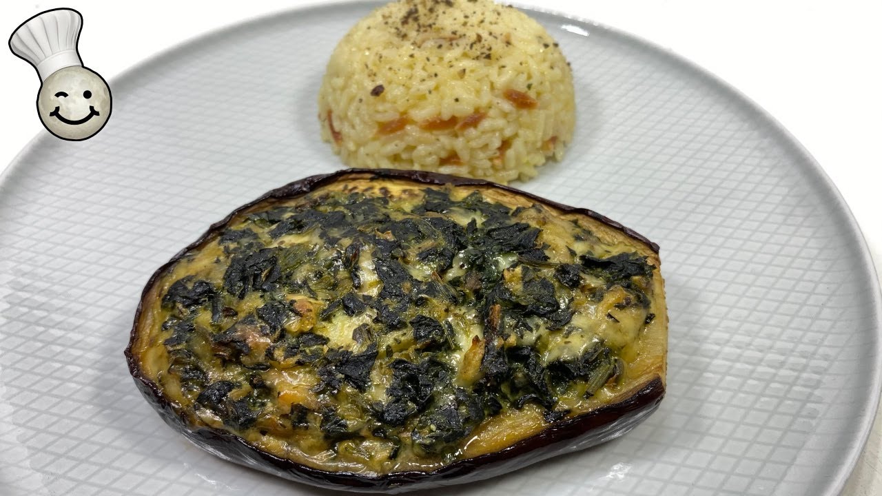 Spinach Filled Eggplant Recipe | Baked Eggplants Stuffed with Spinach