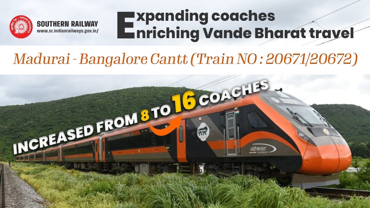 20671 Madurai–Bengaluru Cantt Vande Bharat Express rolls into Salem Jn | #southernrailway