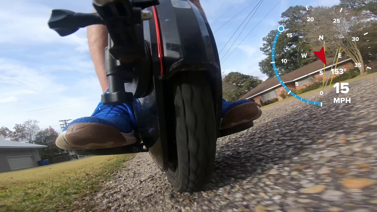 Inmotion V8 test ride with speed overlay