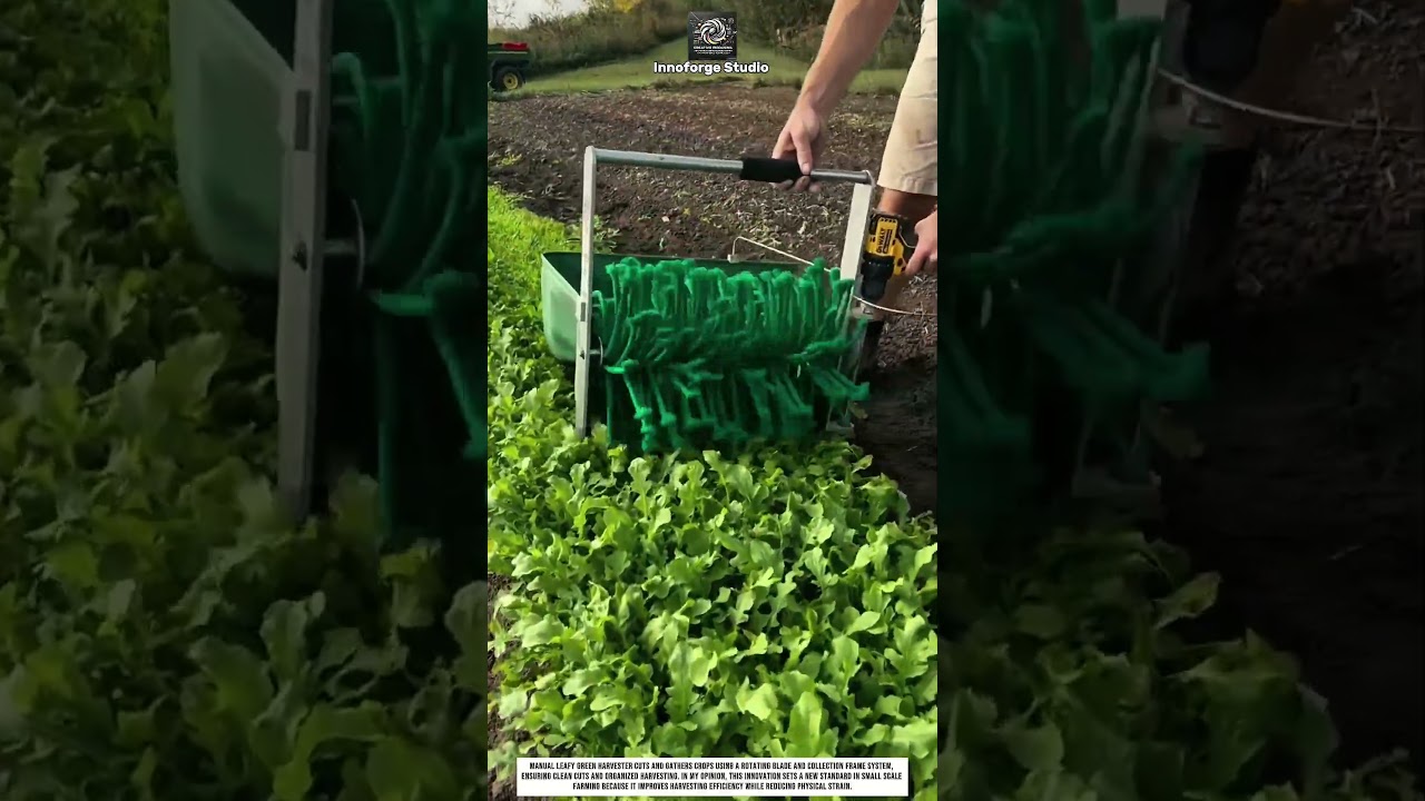 Harvesting Leafy Greens Using an Innovative Manual Harvesting Tool for High Efficiency #innovation