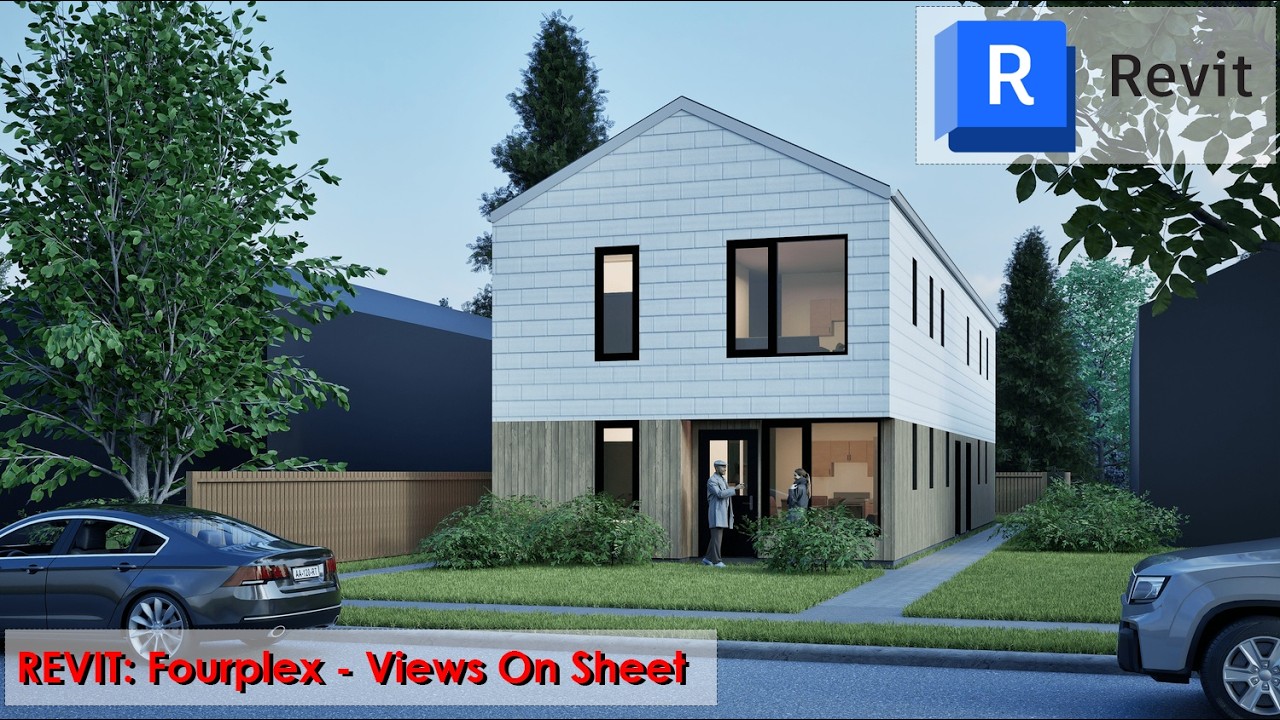 Revit Step By Step for Beginners: Creating fourplex - Part 17.2: Placing Section Views On Sheet