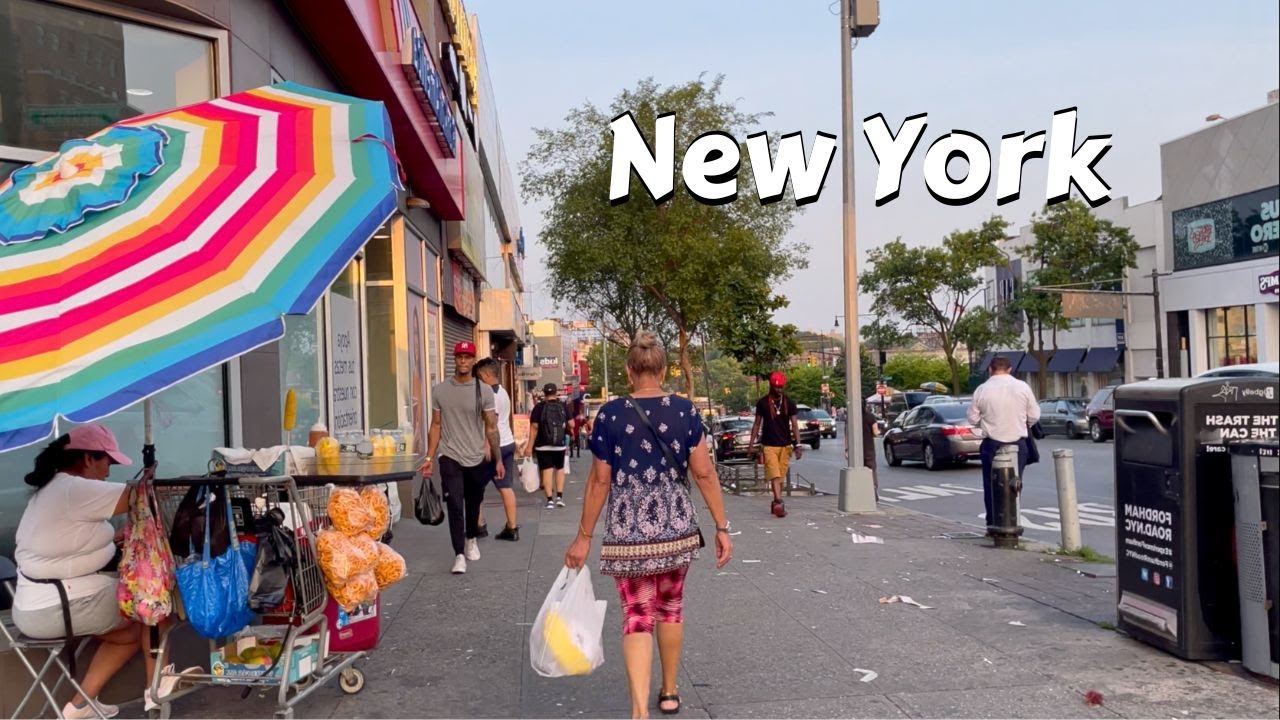 NYC 4k - Walking The Streets Bronx New York City West Fordham Road