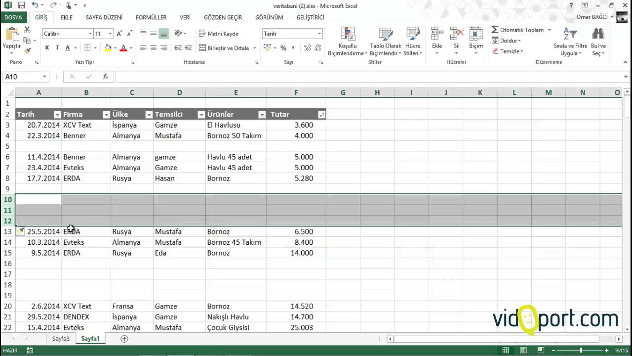  Excel'de Satır Eklemenin yolları