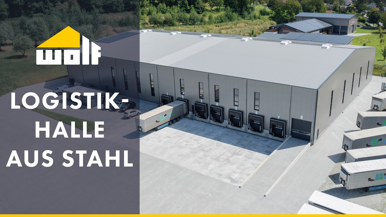 Moderne Logistikhalle aus Stahl &ndash; effiziente Lagerl&ouml;sung mit LKW-Anlieferung