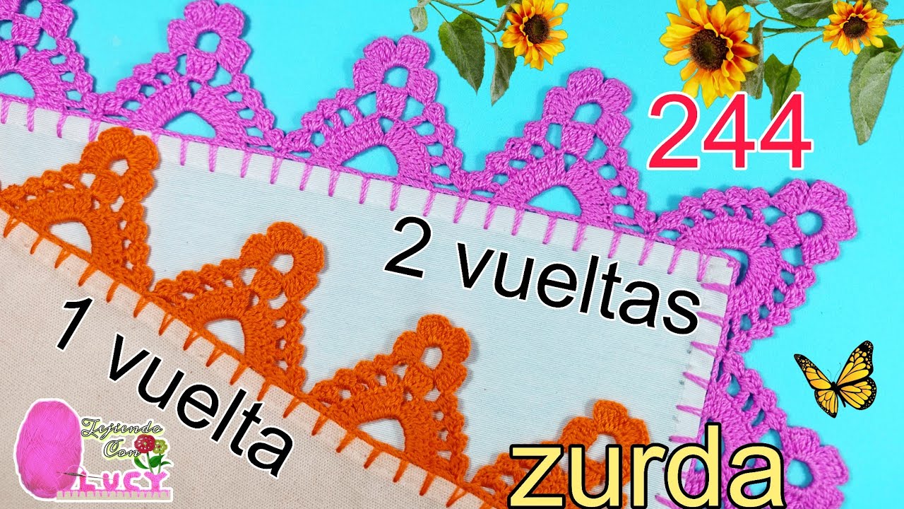 PUNTILLA 244 ZURDA/ Puntilla hermosa y fácil en 2 versiones, vuelta y vuelta y 1 sola vuelta.