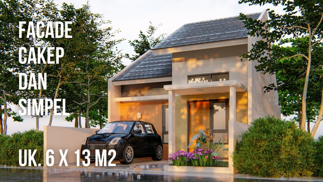 FASADENYA CAKEP DAN SIMPEL  RUMAH 1 LANTAI MINIMALIS DILAHAN UK  6 X 13 M