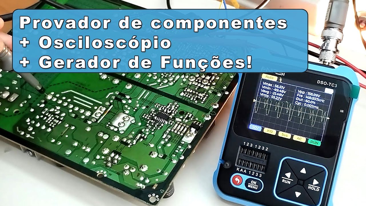 Conheça o DSO TC3 - Um excelente provador de componentes com osciloscópio e gerador de funções!