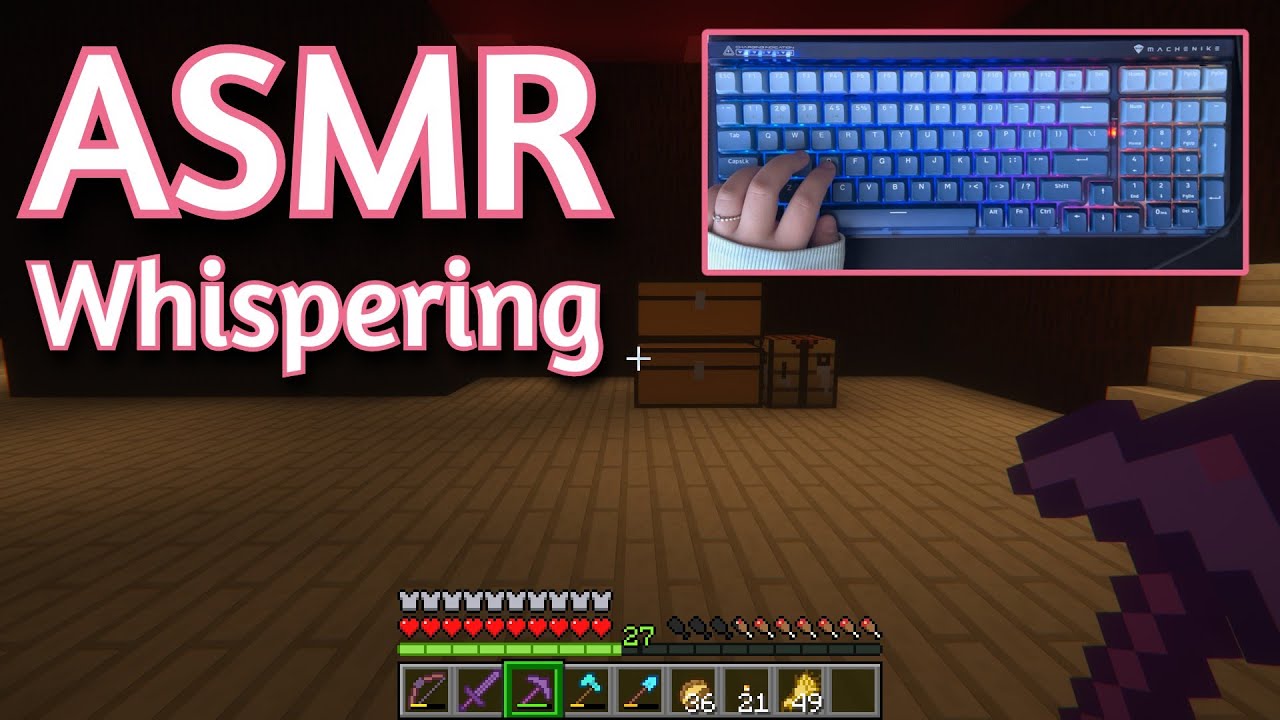 ASMR Gaming | MINECRAFT SURVIVAL Machenike K600S Review (44) | Whispering + Keyboard/Mouse Sounds 💤