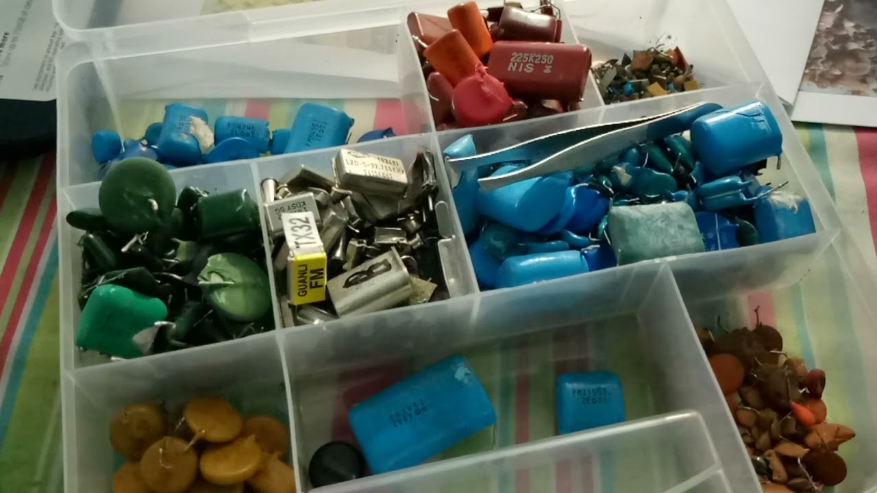 my entire palladium hoard of capacitors and mlcc with crystals before melt no gold all colors