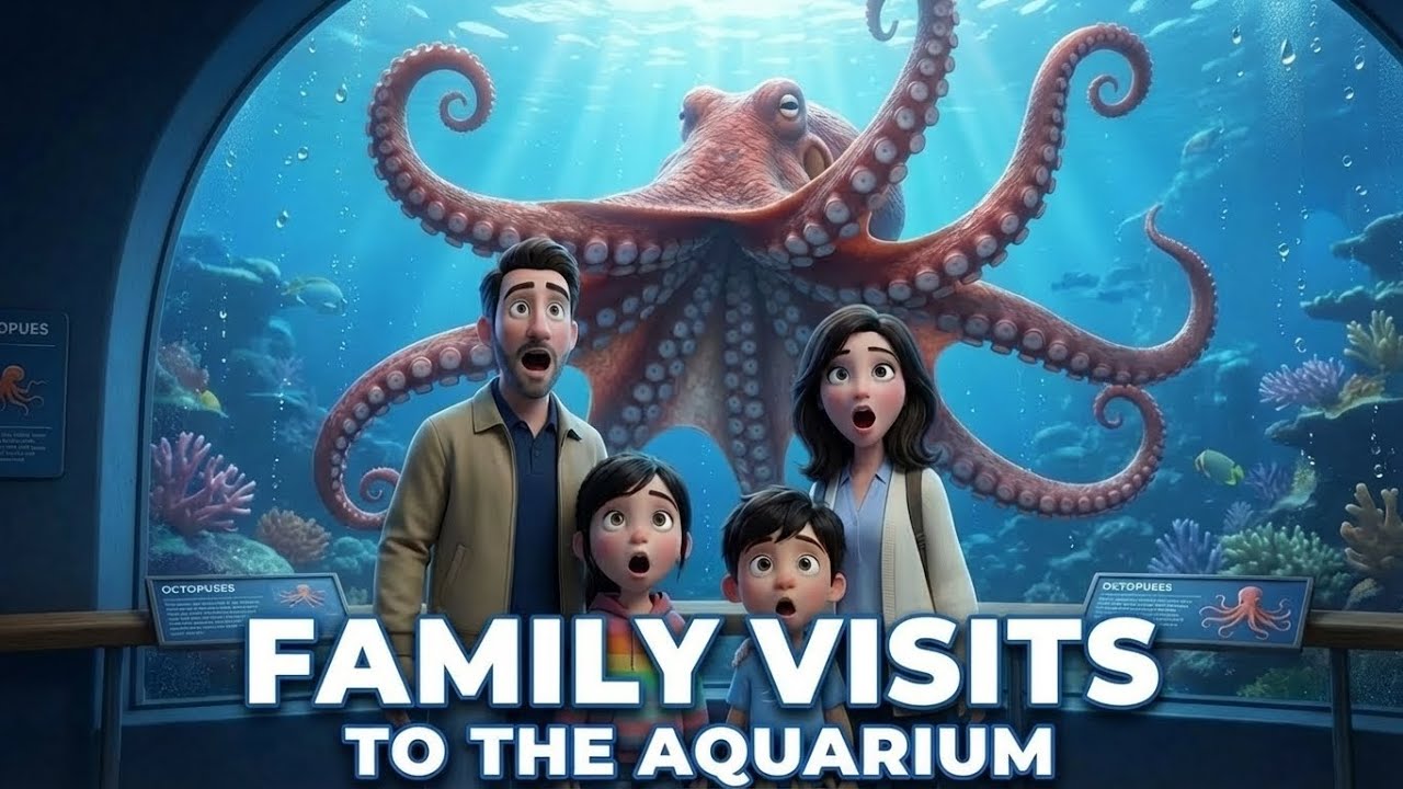 Family Visit to the Aquarium 🐬 | Calm A2+ English Listening Story for Relaxation
