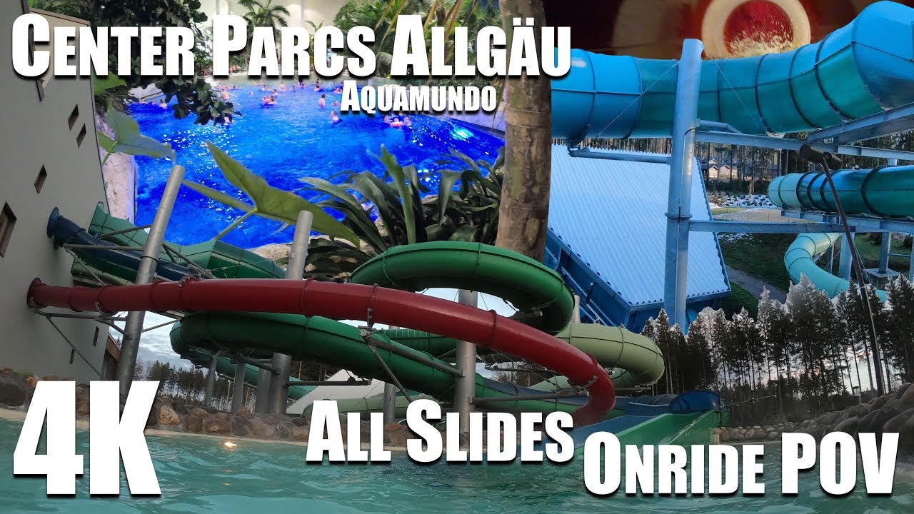 Alle Rutschen im Center Parcs Allgäu Aqua Mundo | 4K Onride POV