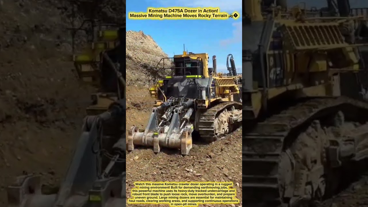 Komatsu D475A Dozer in Action! Massive Mining Machine Moves Rocky Terrain 🚜 #Komatsu #DozerLife