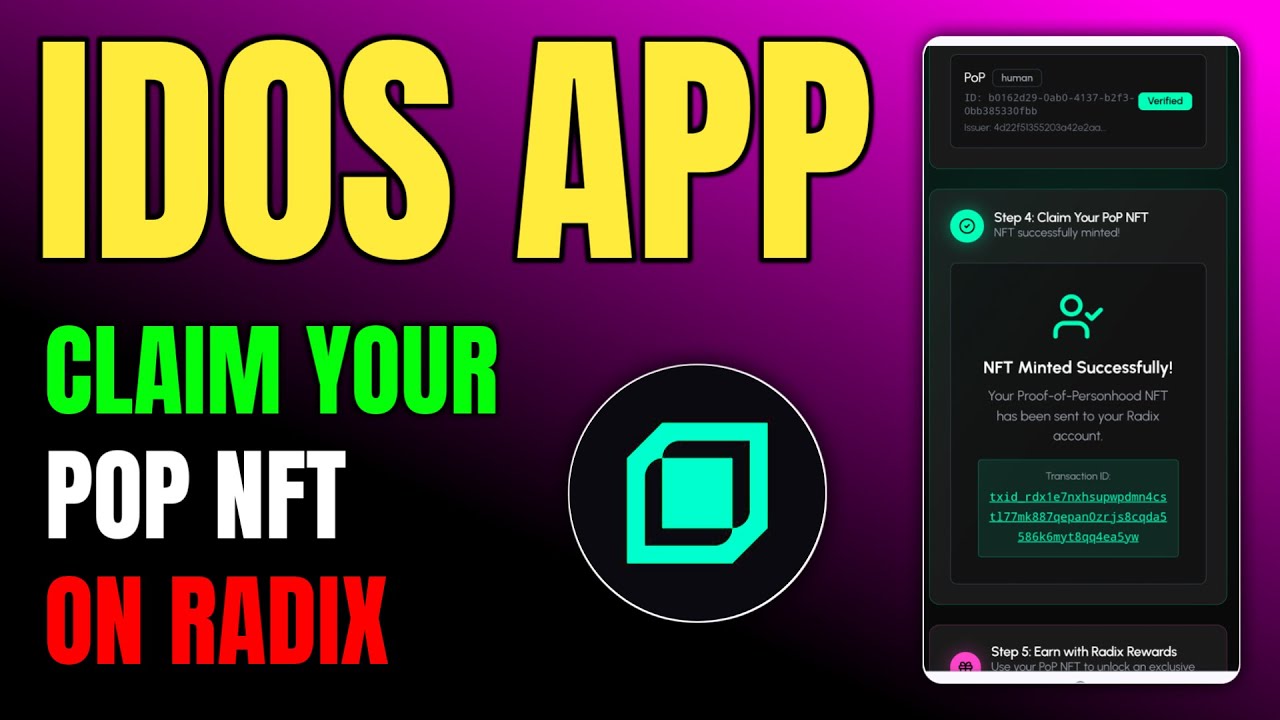 Idos App Claim Your Pop NFT On Radix Wallet Task !