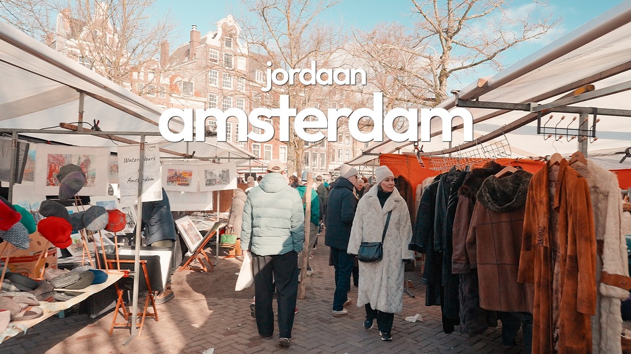 Market Walk in Jordaan, Amsterdam • 4K ASMR Binaural