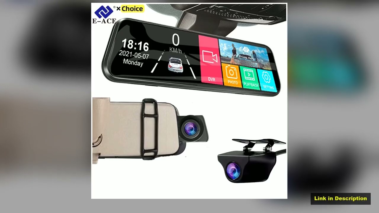 Dashcam Touch 24H Parking Dual Lens Front And Rear View Dash Cam Car Dvr Mirror Camera Video