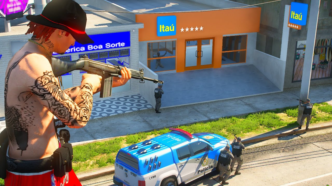 GTA V - VIDA DO CRIME - TCP VEIO ROUBAR BANCO E LEVOU AÇO - TUDO 2 PASSA NADA #40