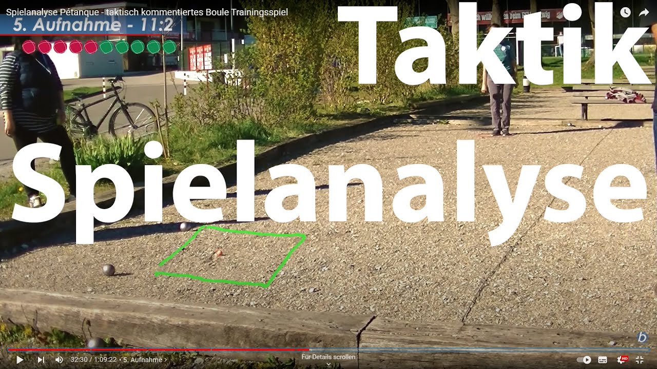 Spielanalyse Pétanque - taktisch kommentiertes Boule Trainingsspiel