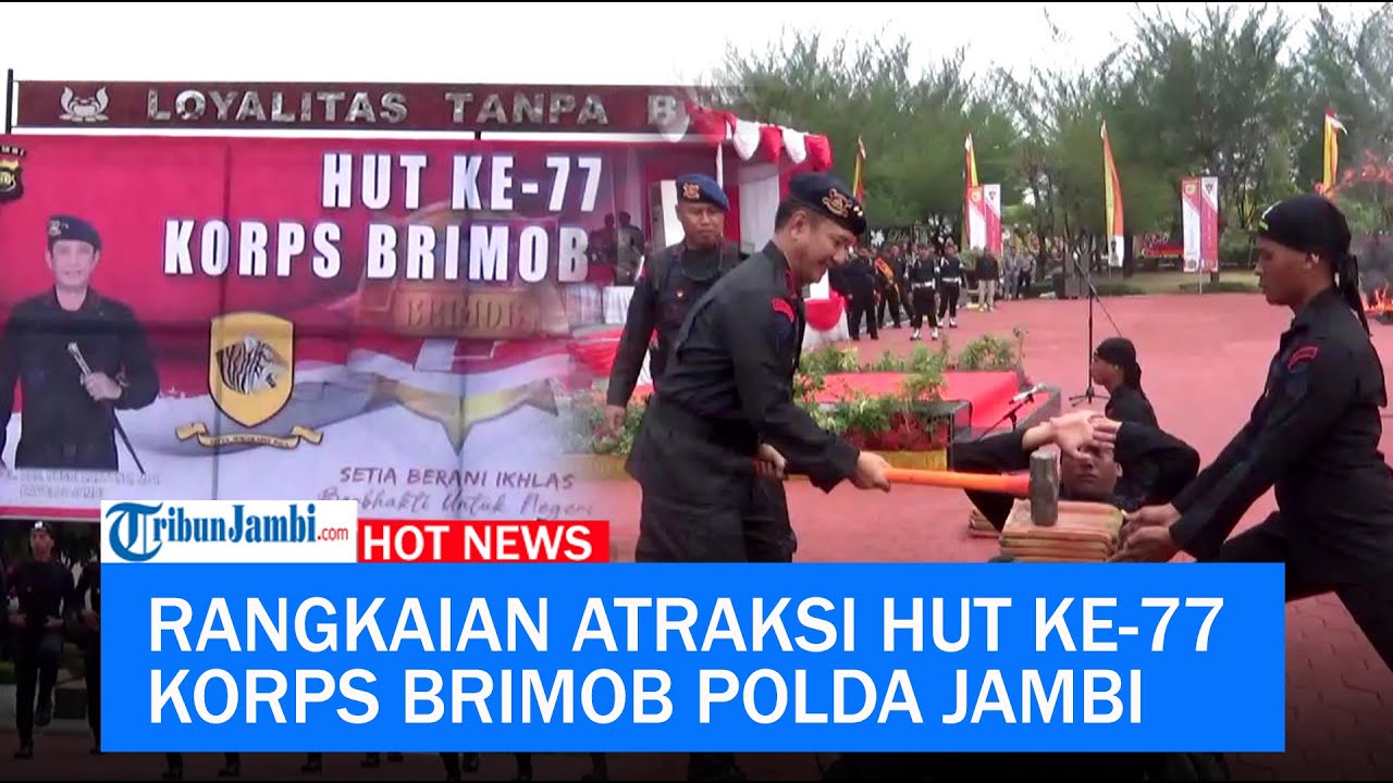Rangkaian Atraksi Personel Brimob Polda Jambi pada HUT Ke-77 Korps Brimob Polri