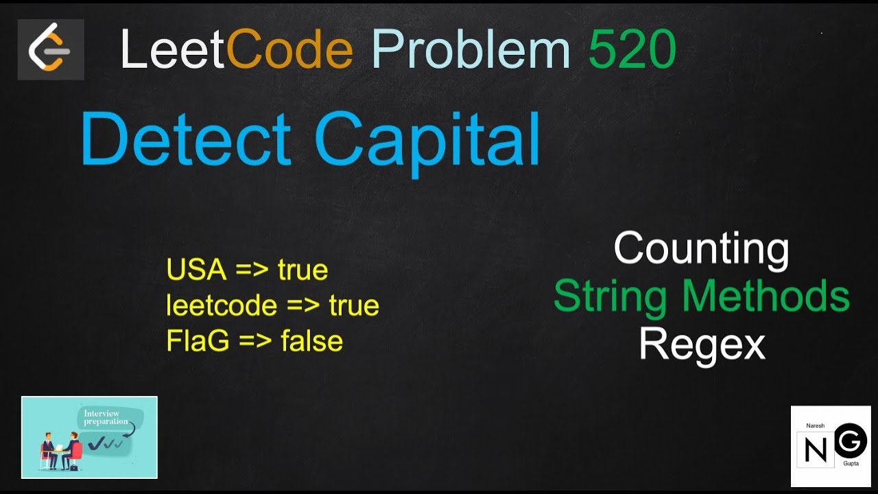 detect capital leetcode | leetcode 520 | counting | 1 liner | regex