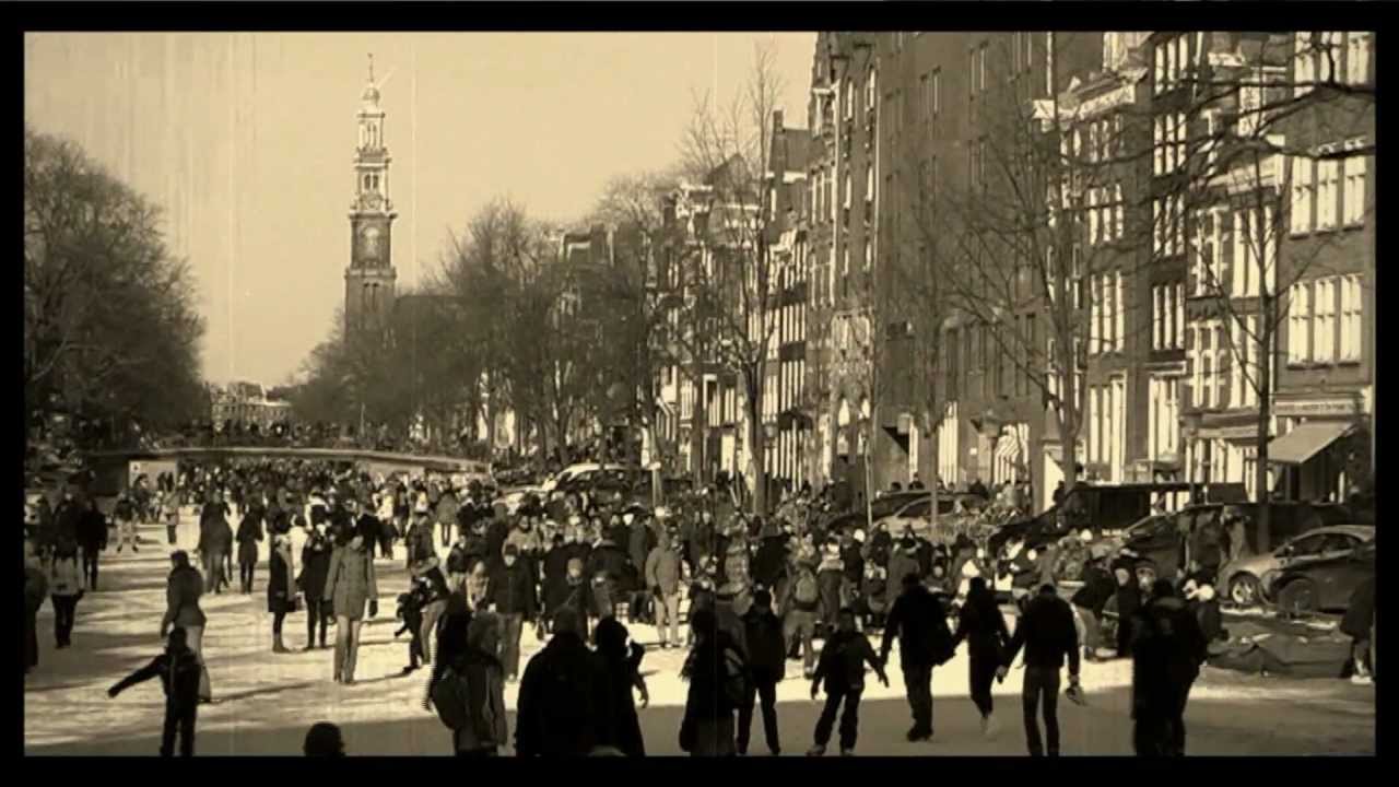 Ice skating on Amsterdam Canals 2012