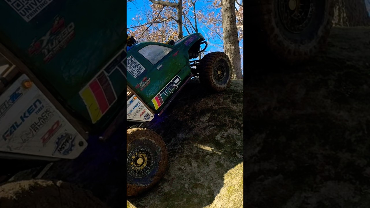 Axial Scx6 climbing rocks in Ohio 