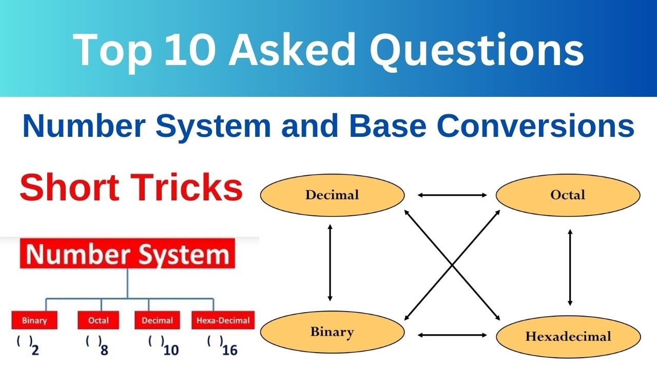 Top 10 Binary, Decimal, Octal and Hexadecimal conversion (Hindi) | Number System #digitalelectronics
