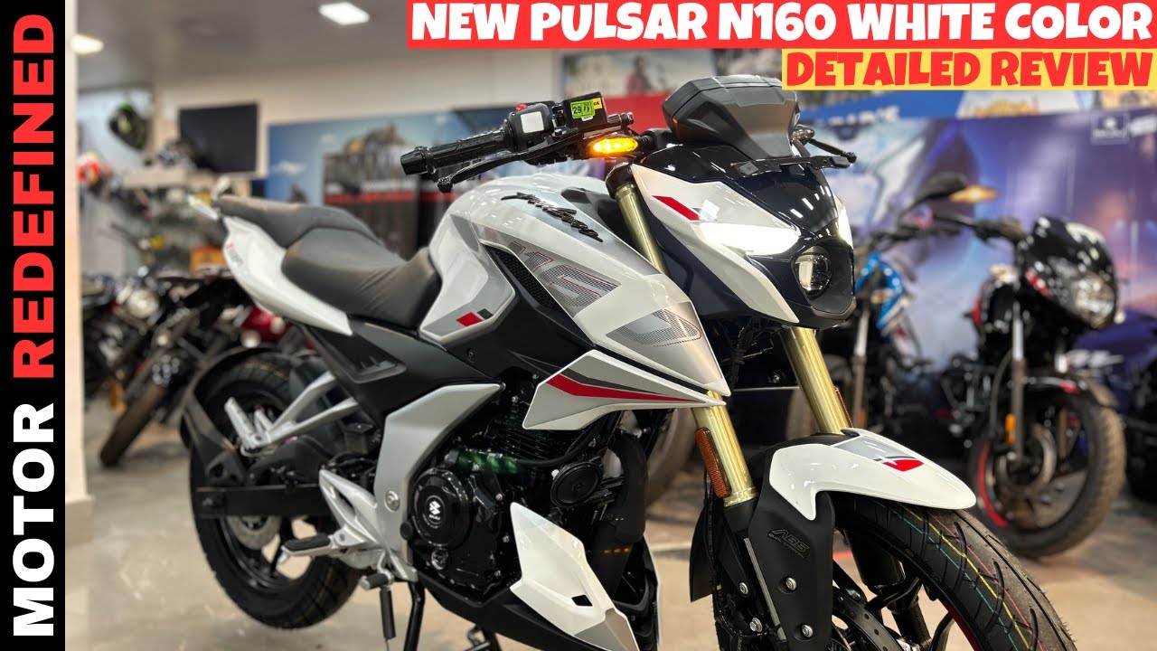 2024 Bajaj Pulsar N160 USD Model Pearl Metallic White Color Review | Price & Mileage.