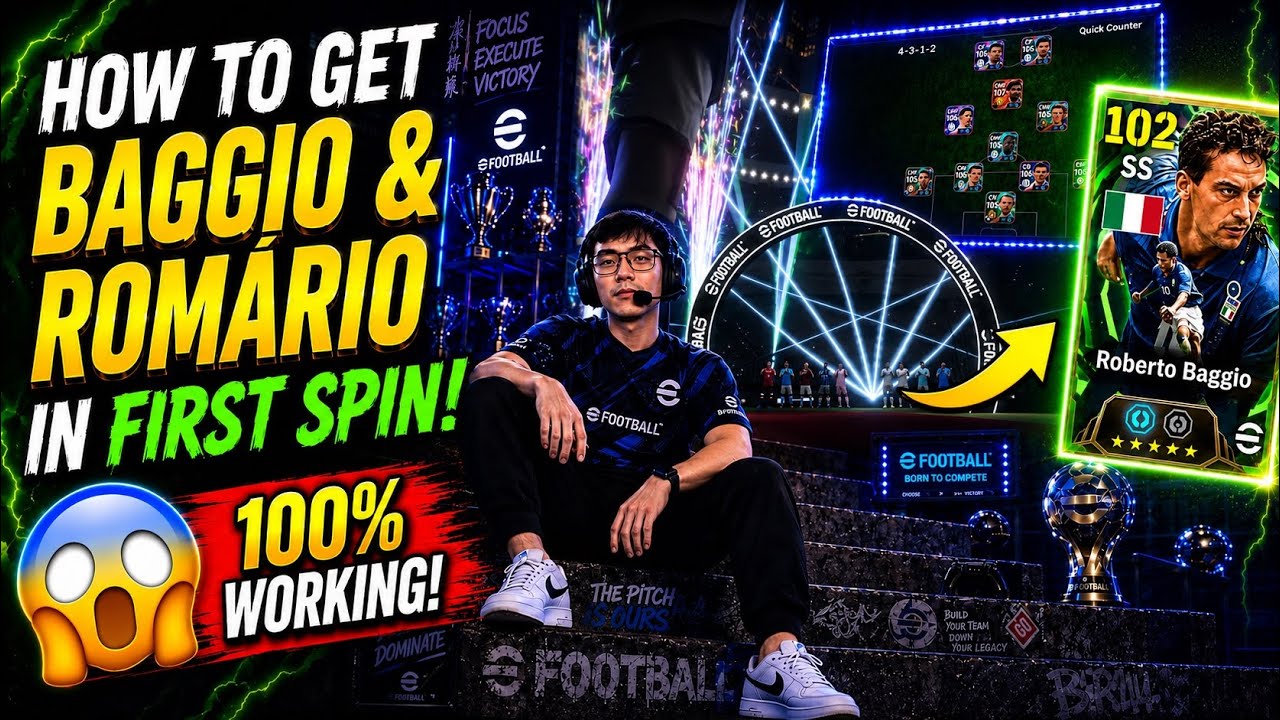 HOW TO GET BAGGIO & ROMARIO IN FIRST SPIN + Best Efootball Mobile DECODING TRICKS #efootall 