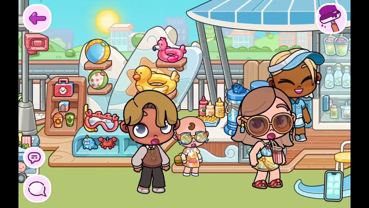 On va à la piscine dans avatar world