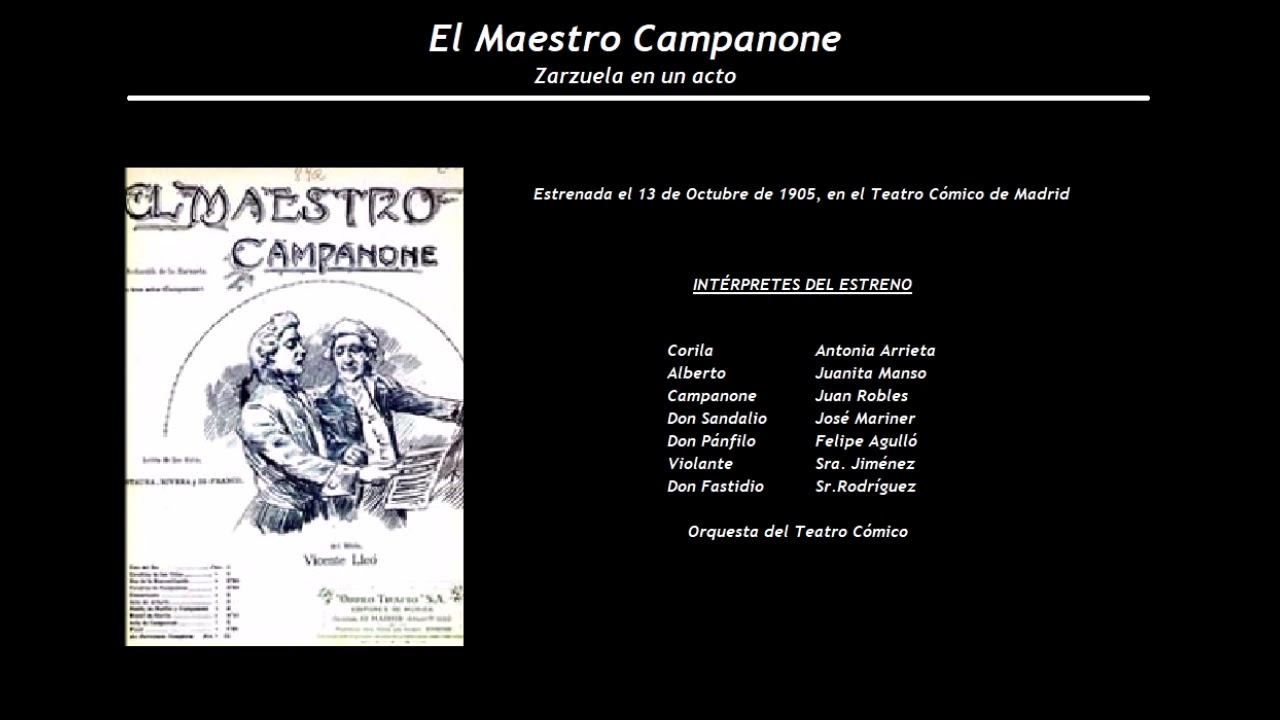 El Maestro Campanone - Aria de los esdrújulos de Don Pánfilo (1922) - Pablo Gorgé
