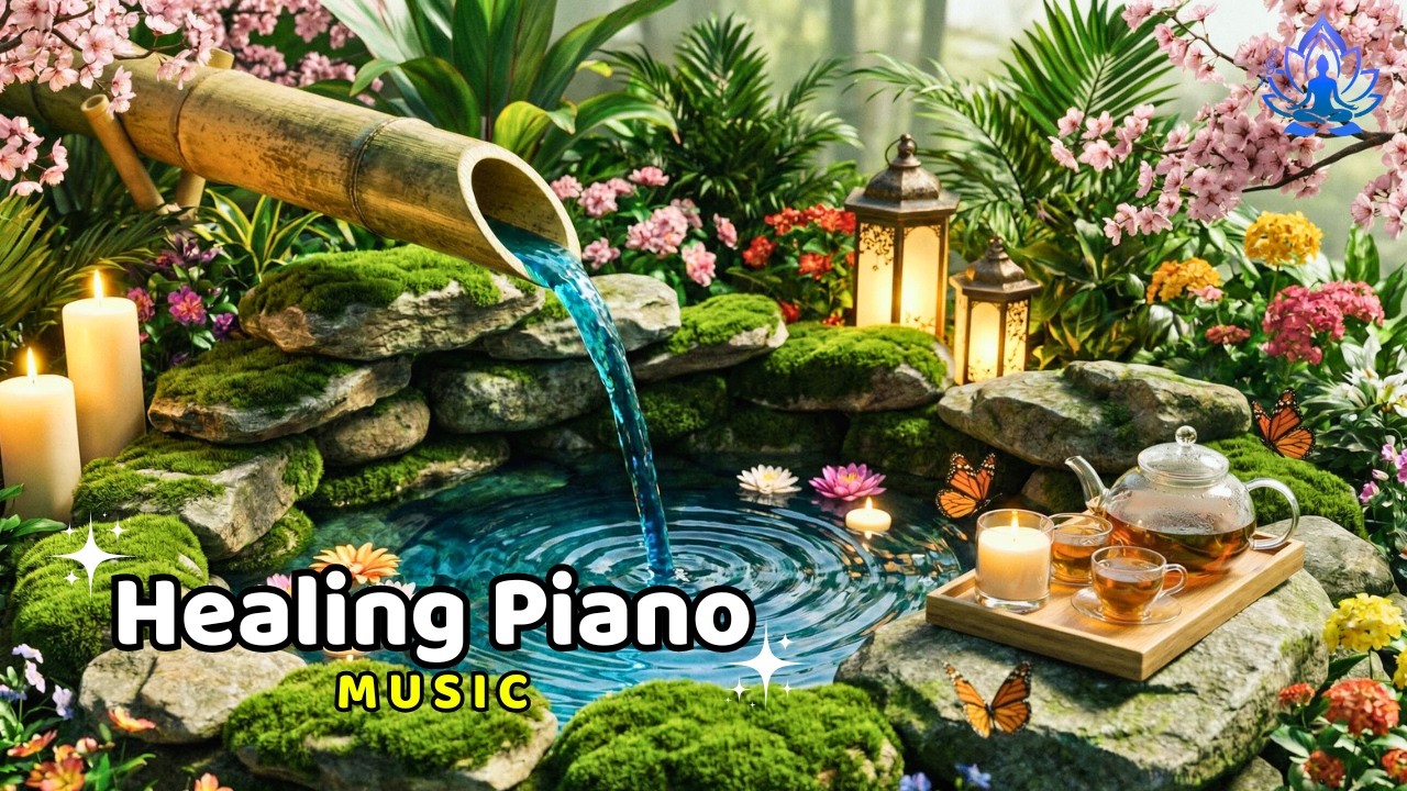 Soothing Spa Piano + Bamboo Water Sounds 🌿 Deep Healing to Release Stress, Worry & Tranquility