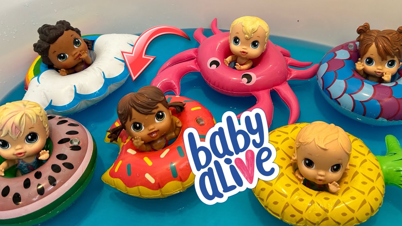 NEW Baby alive crib life dolls swimming in the bath 🛁 playing with floaties 💦