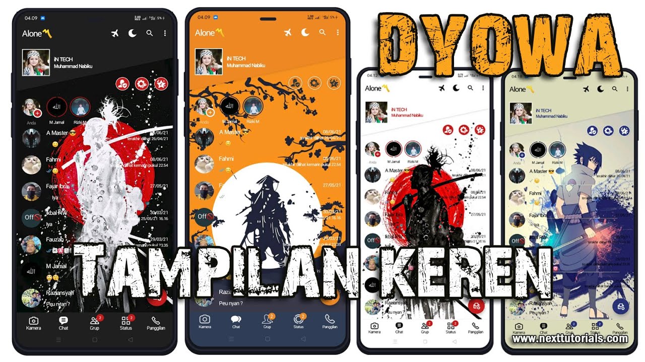Bagi Bagi Tema WhatsApp dYowa v61 Keren Tampilan Samurai Jepang