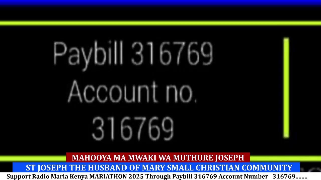 MAHOOYA MA MWAKI WA MUTHURE JOSEPHST JOSEPH THE HUSBAND OF MARY SMALL CHRISTIAN COMMUNITY