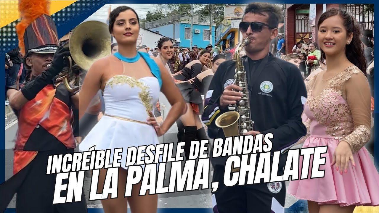 Increíble desfile de bandas en el festival de bandas de La Palma en Chalatenango Norte.