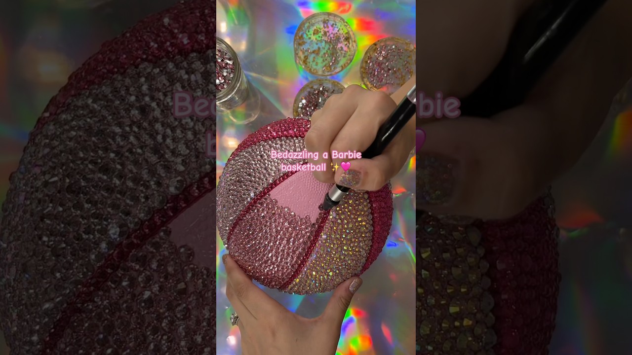 who wants to play ball?✨🩷 #bedazzled #rhinestones