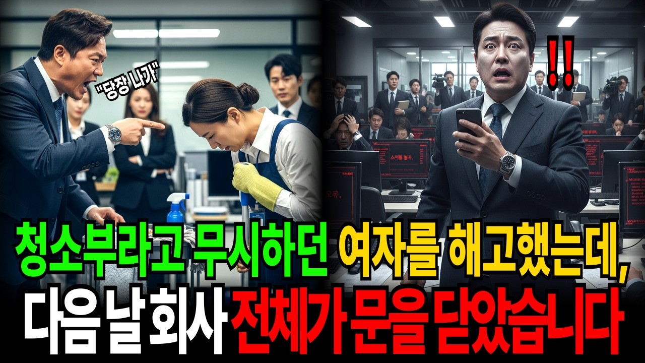청소부라 무시하던 여자를 해고했는데, 다음 날 회사 전체가 문을 닫았습니다
