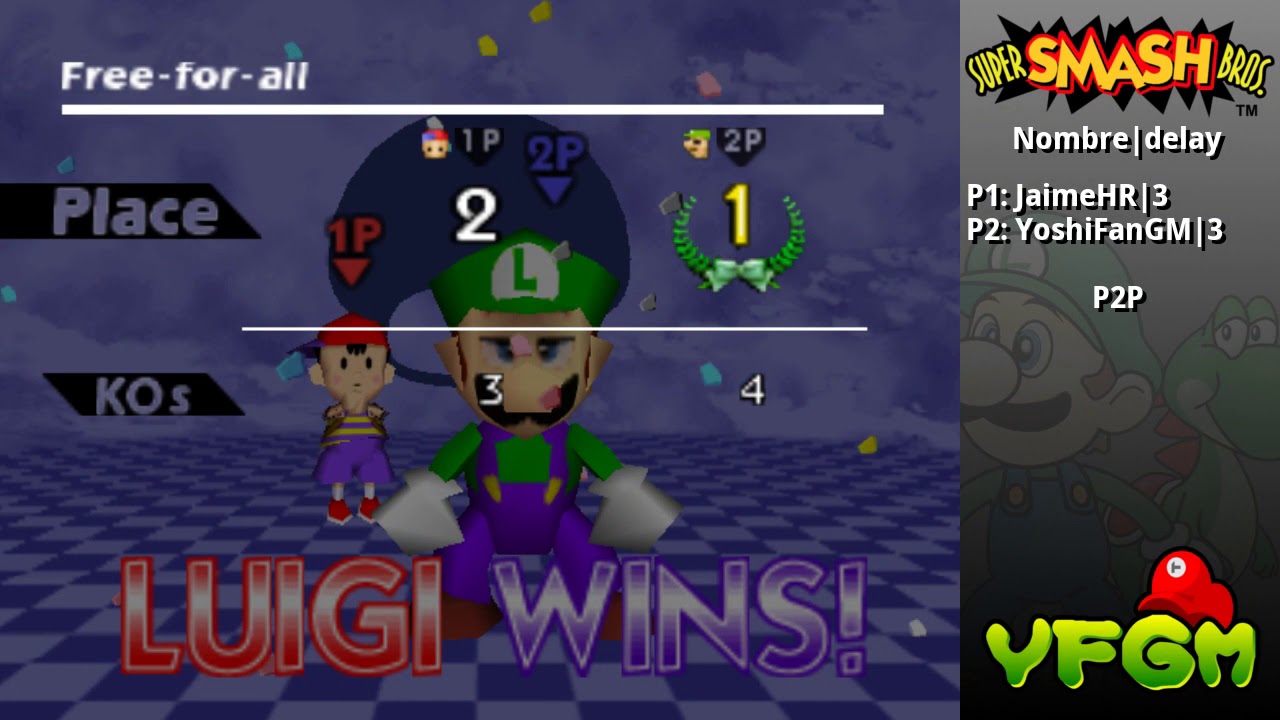 JaimeHR[MEX] vs. YoshiFanGM[MEX] - SSB64 Netplay