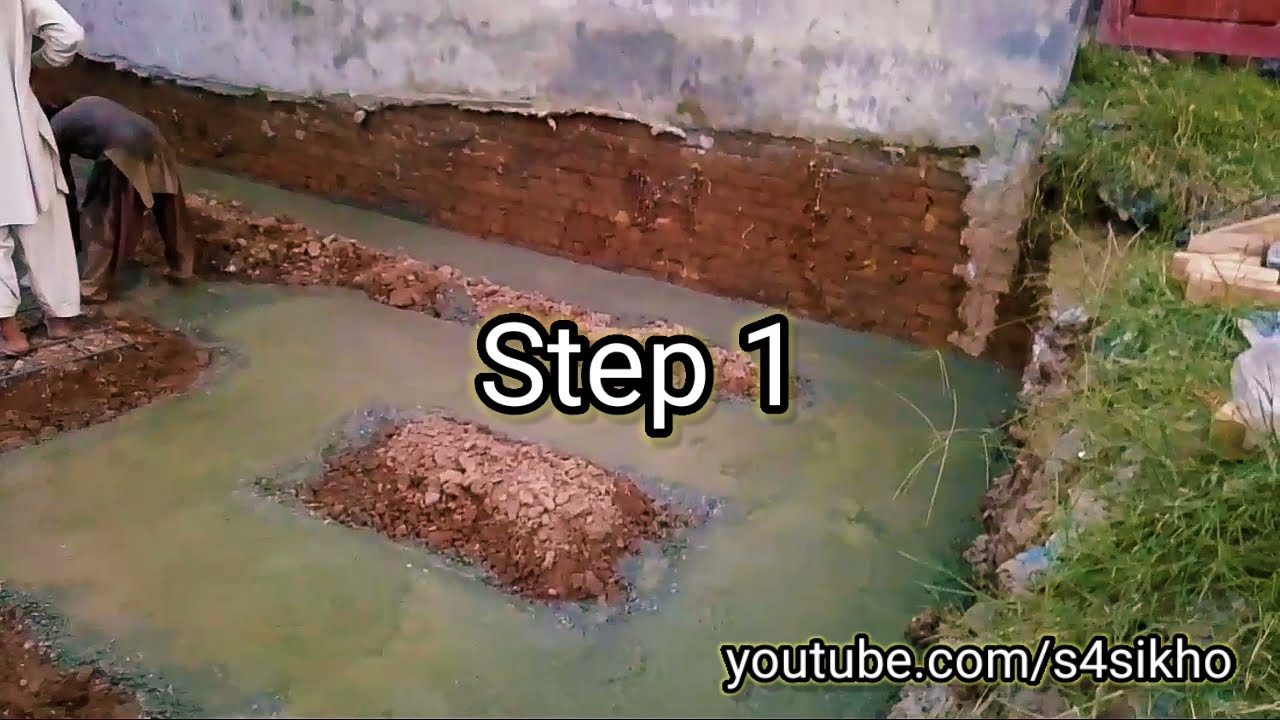 6 Marla House Foundation (Buniyad) Concrete Filling Making Video By S4 Sikho Kara Filling Making