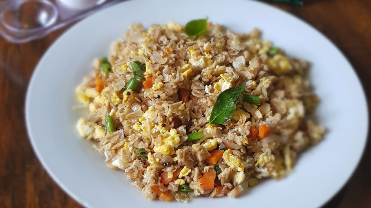 Quick dinner recipe egg scrambled oats upma