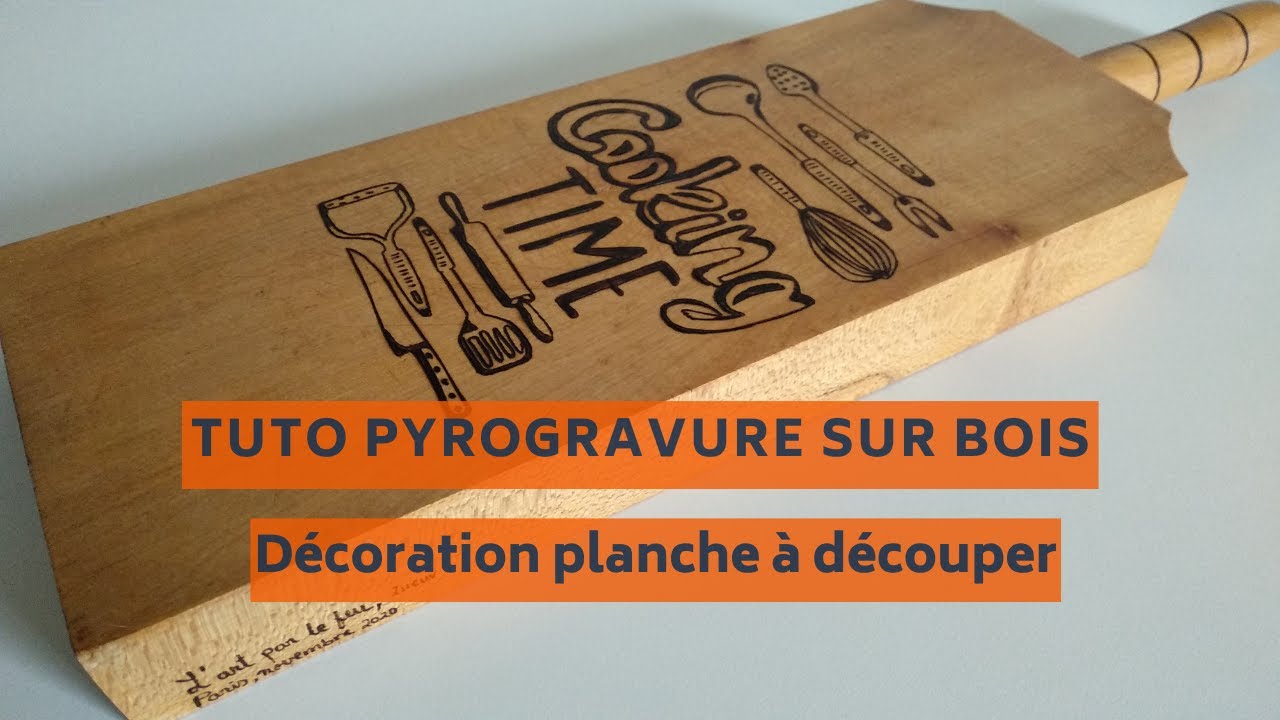 DIY d&eacute;corer une planche &agrave; d&eacute;couper avec la pyrogravure sur bois | Id&eacute;e cadeau de no&euml;l