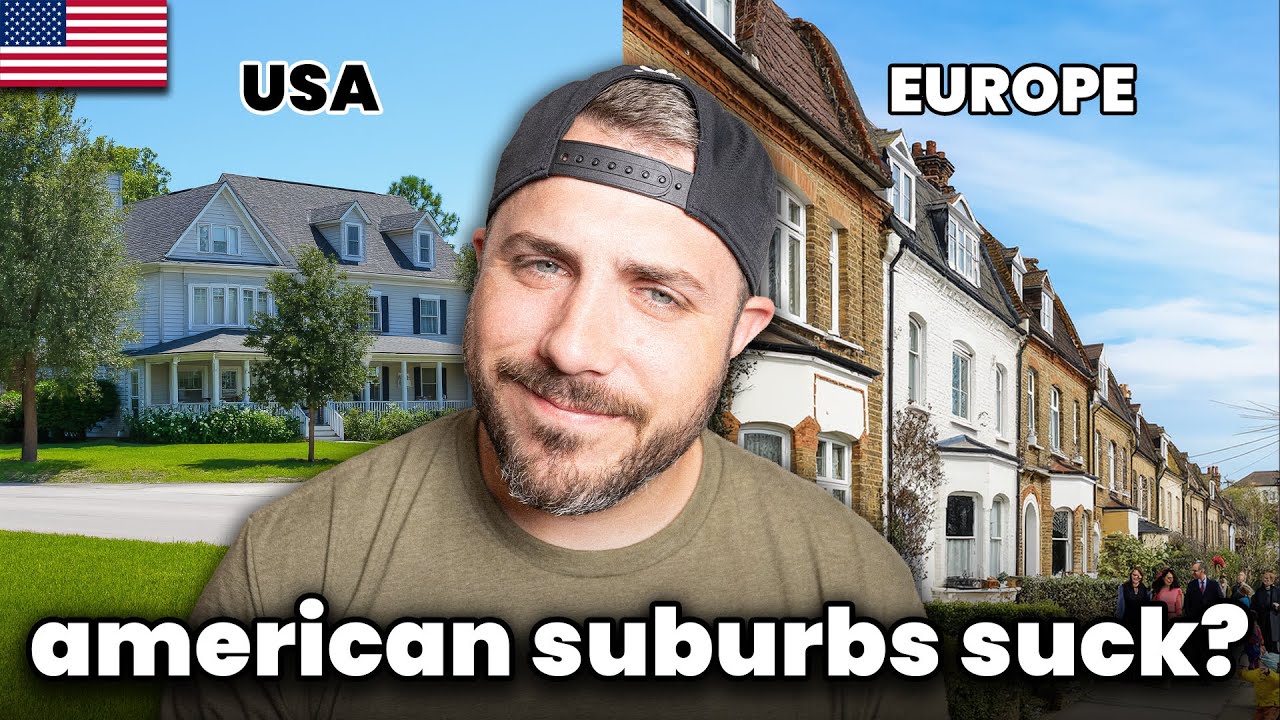 American reacts to American vs. European Suburbs (and why US suburbs suck)