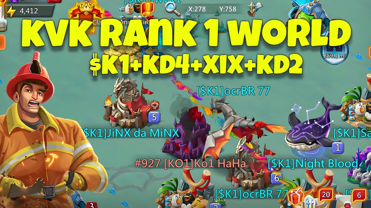 Lords Mobile - 50BILLION KVK X4WAY POINTS! Insane action in $K1,XIX,KD4, & KD2! part 1