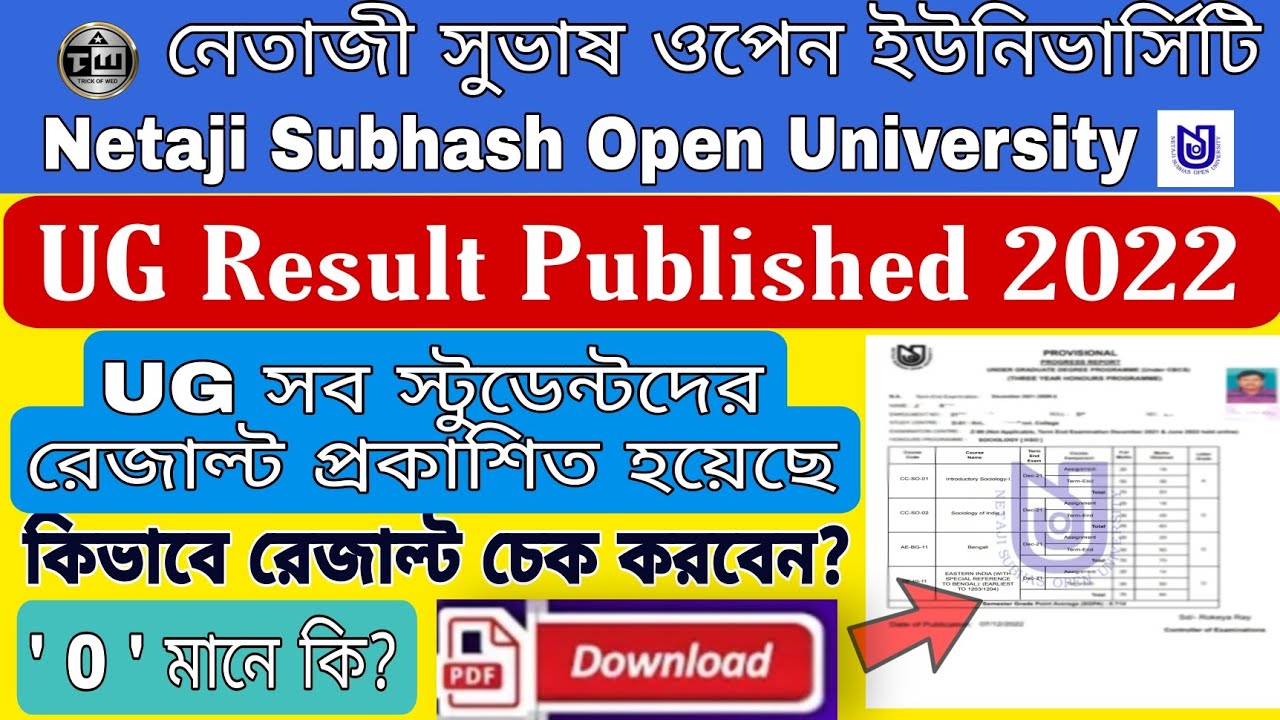 NSOU UG Result Published 2022 | How to Check nsou UG Result 2022 | #ug #result #download #2022