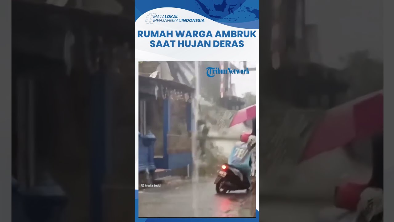 Detik detik Rumah Warga di Garut Mendadak Ambruk saat Hujan Deras, Tak Ada Korban Jiwa